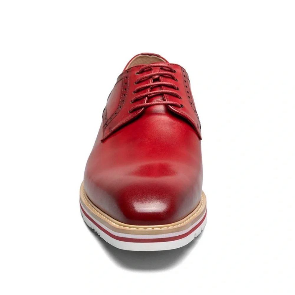 Stacy Adams Men's Barringer Plain Toe Oxford- Size 8- Red